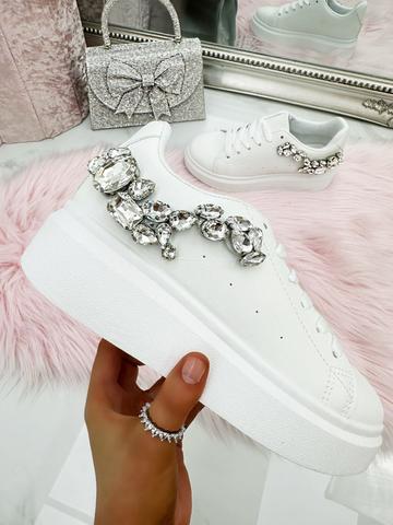 Crystal Jewel Trainers White