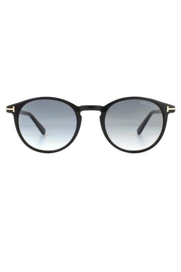 Black Round Black Grey Gradient Sunglasses