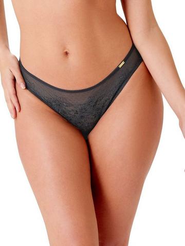 Glossies Lace Brief - Charcoal Charcoal