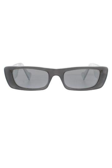 Rectangle Grey Silver Sunglasses Grey