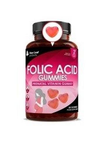 Folic Acid Pregnancy Gummies 60 High Strength Folate Vitamins Pink