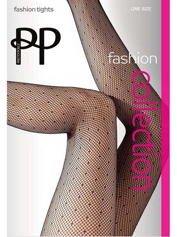 Black Spot Net Fashion Tights - Black