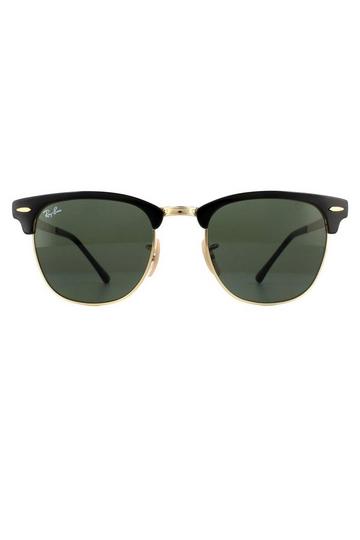 Round Gold Top On Black Green Clubmaster Metal RB3716 Sunglasses Gold