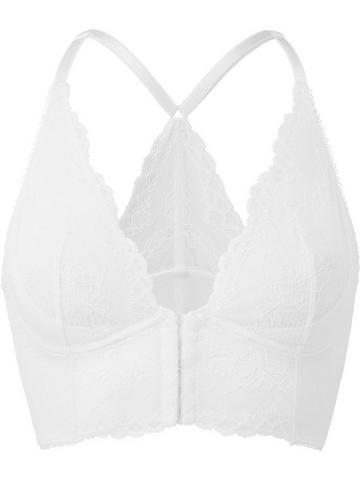 Superboost Lace Deep V Bralet - White White