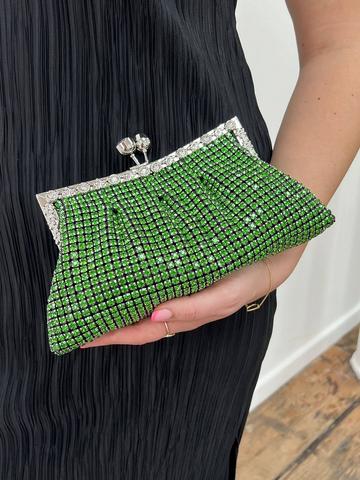 Green Green Crystal Clutch Bag