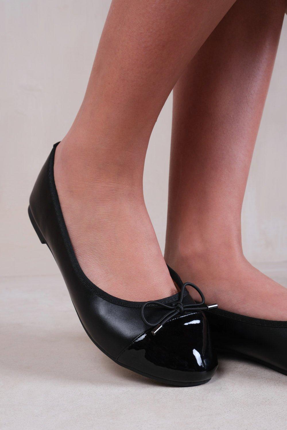 Janice Ballerina Flats Extra Wide With Front Bow Detail
