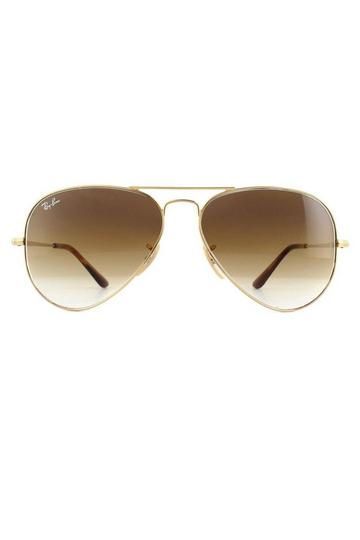 Aviator Gold Brown Gradient Sunglasses Gold