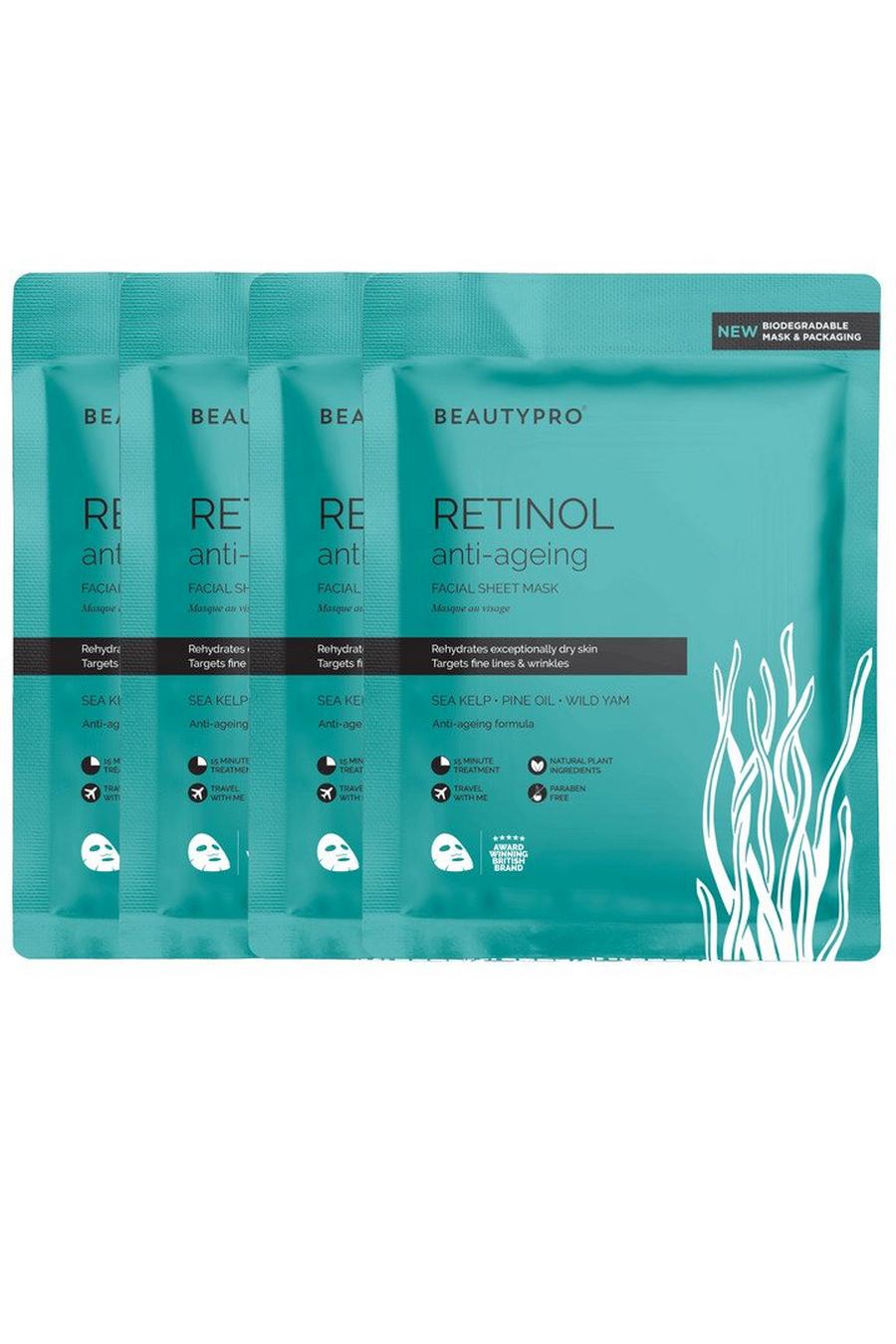 Bright blue Retinol Anti-Ageing Sheet Mask - Pack Of 4