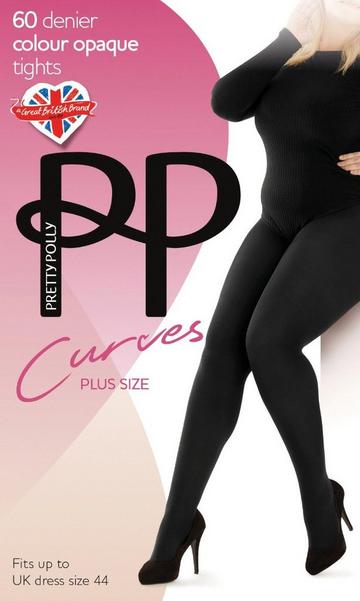 Curves 60 Denier Plush Opaque Tights - Black Black