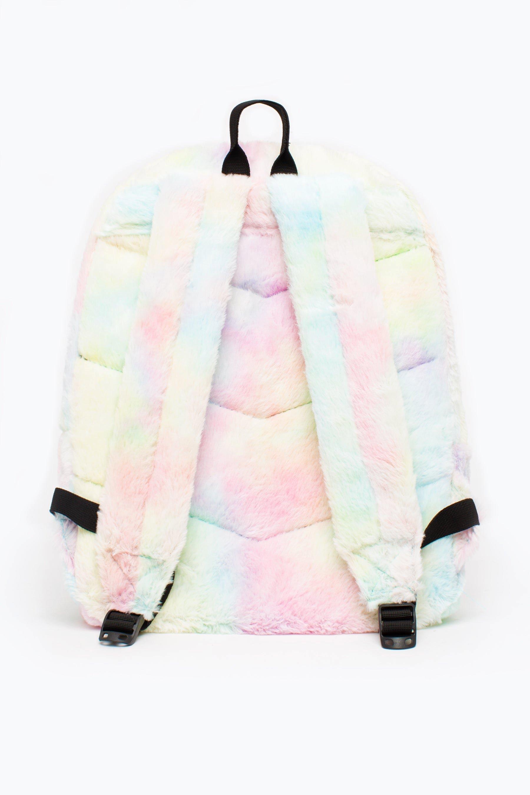 Pastel Rainbow Fur Backpack