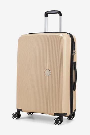 Beige Hudson 8 Wheel Hardshell Suitcase Medium