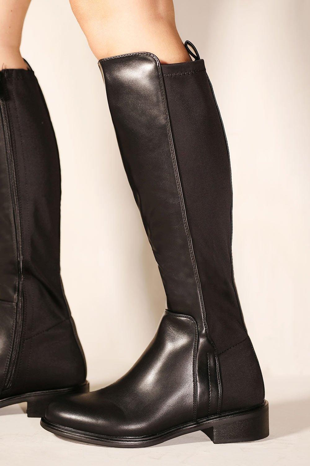 Parker Knee High Boots With Side Zip boohoo UK