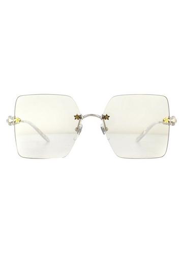 Rimless Silver Yellow Sunglasses Silver