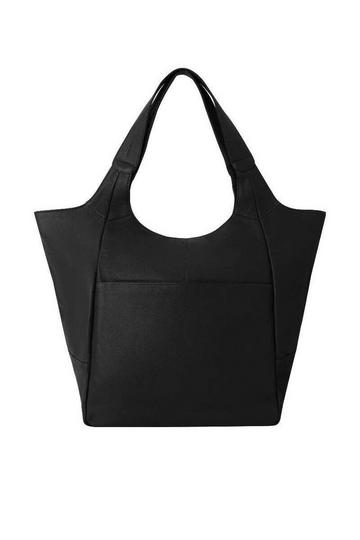 Black Black Large Pocket Tote Shoulder Bag | BXARX