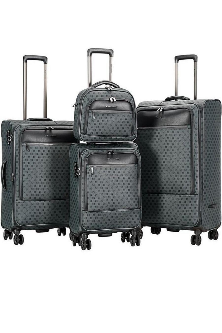 Grey Expandable Travel Luggage Strong Soft Shell Suitcase Set