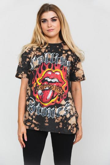 Tattoo Flames Dip Dye T Shirt Grey