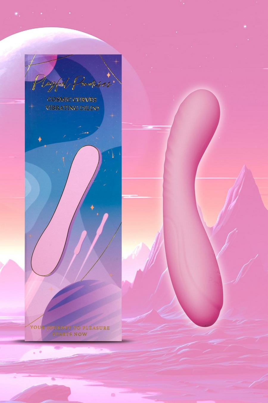 Pink Cosmic Curves Vibrating Dildo With 10 Vibrating Settings