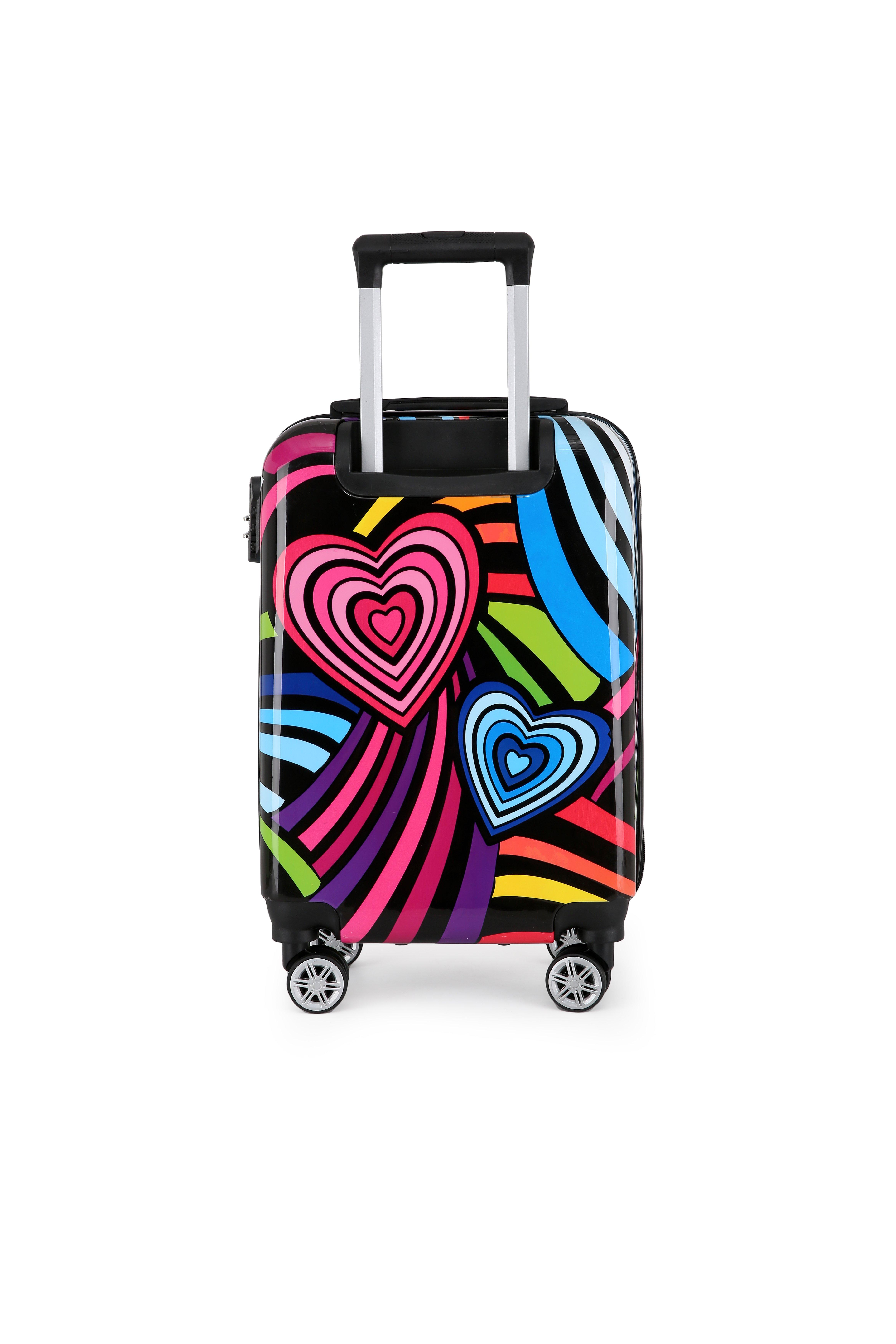 Printed Hard Shell Dual 4 Wheel Luggage Suitcase