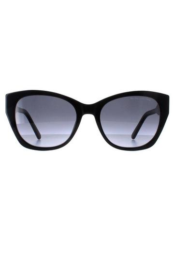 Black Cat Eye Shiny Black Dark Grey Gradient MARC 732/S