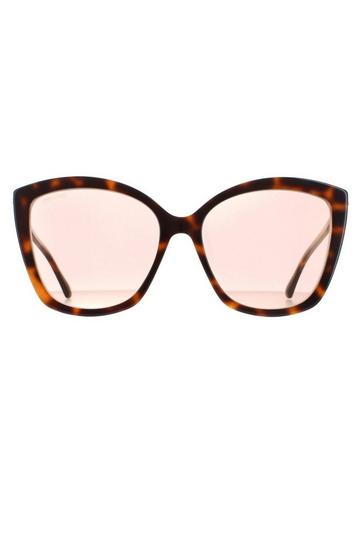 Cat Eye Havana Pink Gold Mirror Nat/S Brown