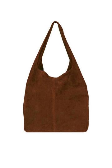 Chestnut Soft Suede Hobo Shoulder Bag | BRRNB Multi