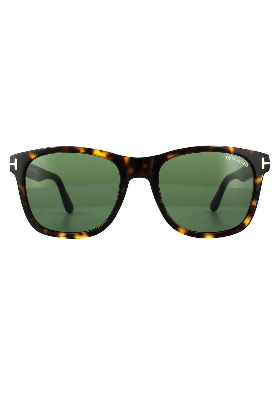Brown Rectangle Dark Havana Green Sunglasses image number 1