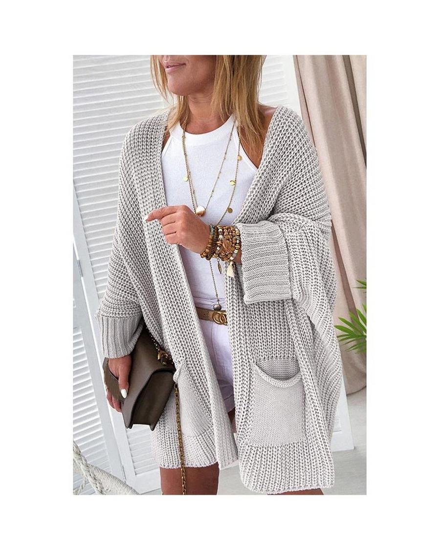 Casual Fold Over Collar Plain Cardigans Casual Fold Over Collar Plain Cardigans