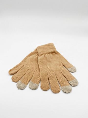 Knitted Touchscreen Gloves Cream