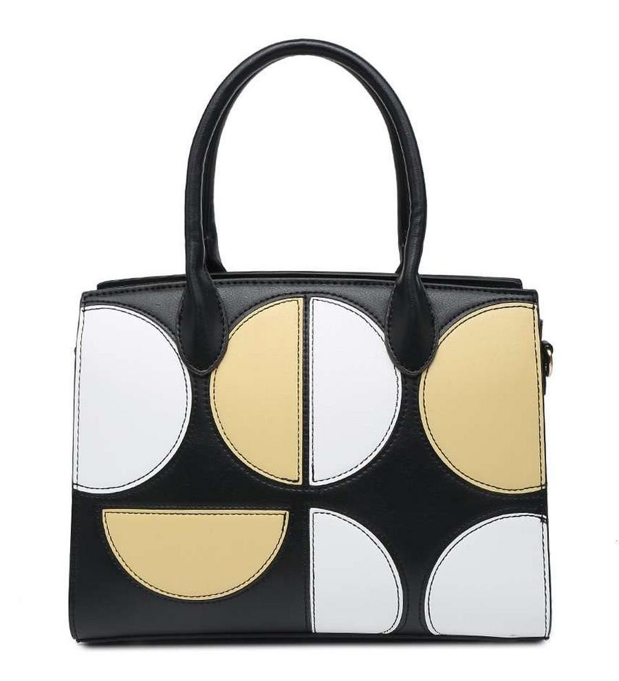 Black Fashion Polka Dots Tote Bag with Detchable  Strap