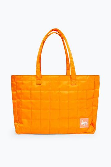 Orange Quilted Tote Bag