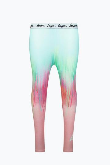 Multi Mint Pink Drips Leggings Multi