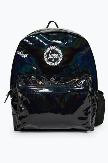 Black Unisex Black Holo Badge Backpack