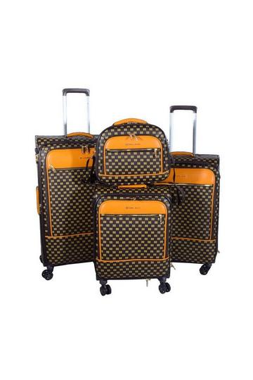 Brown Expandable Travel Luggage Strong Soft Shell Suitcases