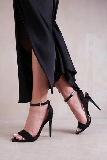 Black 'Venus' High Heels With Threaded Wide Straps