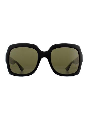 Square Black Green Glitter and Red Green Sunglasses GG0036SN Black