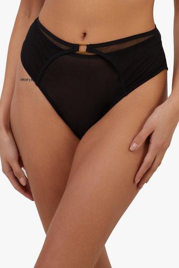 Holland Fishnet & Mesh High Waisted Brief Black