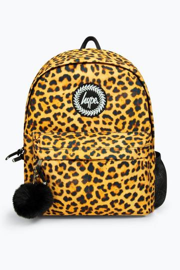 Leopard Pom Pom Backpack Multi