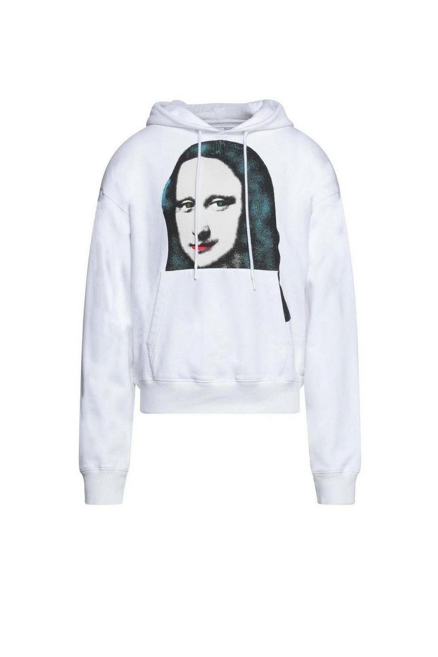 Mona Lisa Print Logo White Hoodie