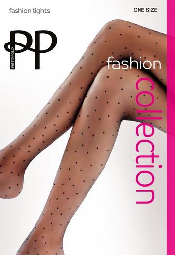 Black Pinspot Fashion Tights - Black