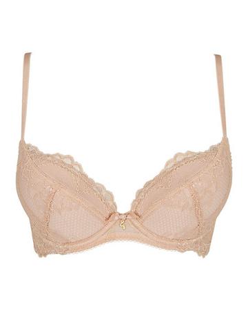 Superboost Lace Padded Plunge Bra - Beige Beige