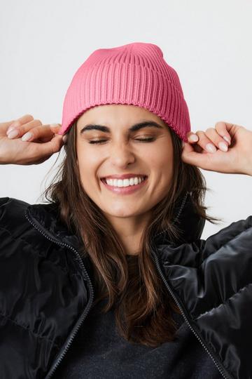 Pink Recycled Knitted Beanie