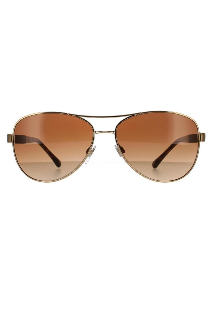 Aviator Gold Brown Brown Gradient Sunglasses