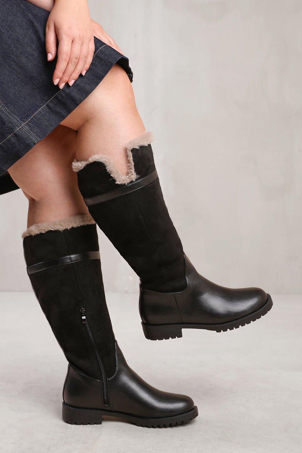 Over knee wide calf boots uk on sale