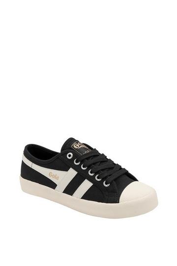 'Coaster' Canvas Lace-Up Trainers Black