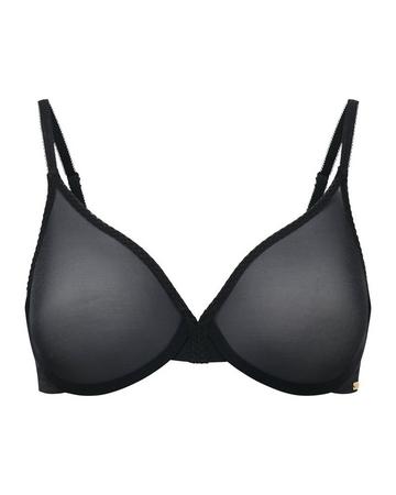 Glossies Sheer Moulded Bra - Black Black