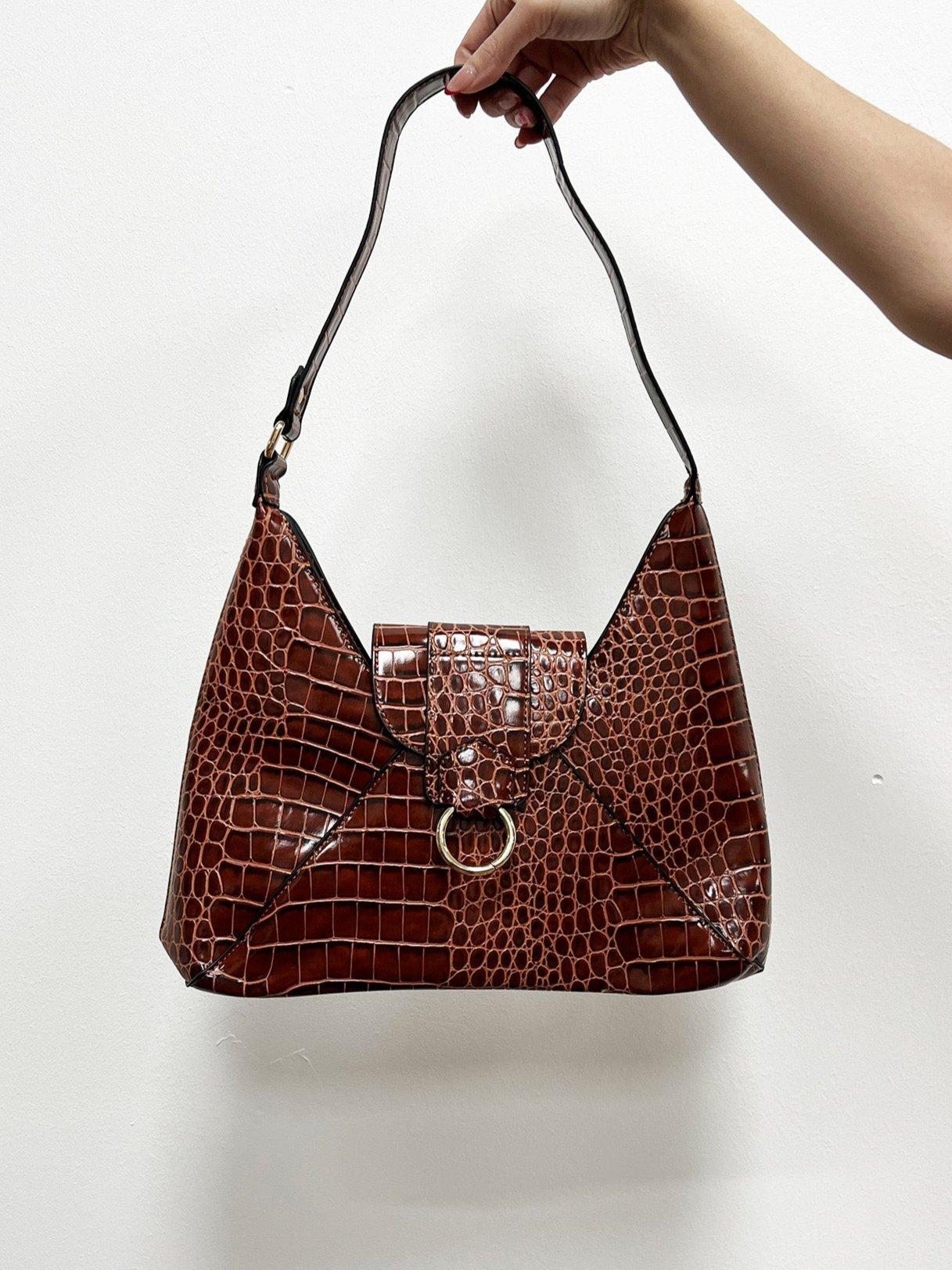 Envelope Hobo Bag In Brown | Boohoo UK