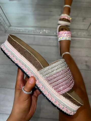 Pink Crystal Ombre Sliders