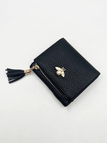 Black Purse with Bee Emblem Black