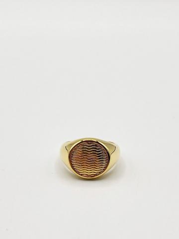 Gold Round Signet Ring Gold