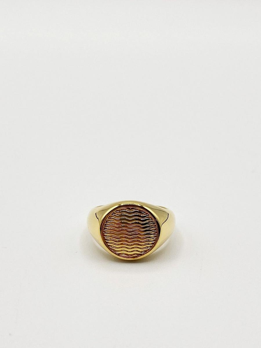 Gold Round Signet Ring